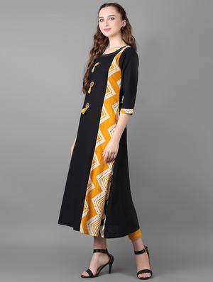 flared printed kurta with tassels - 15919660 - Standard Image - 2