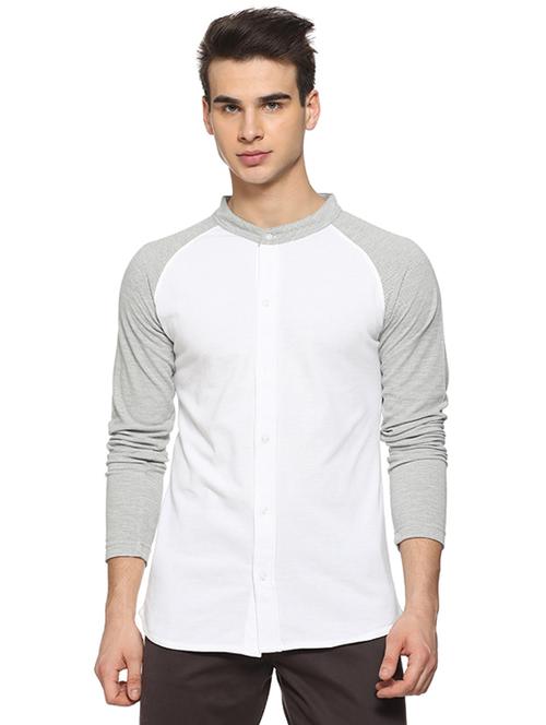 white cotton color block t-shirt - 15919681 - Standard Image - 1