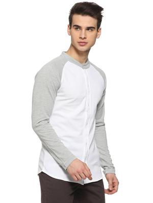 white cotton color block t-shirt - 15919681 - Standard Image - 2