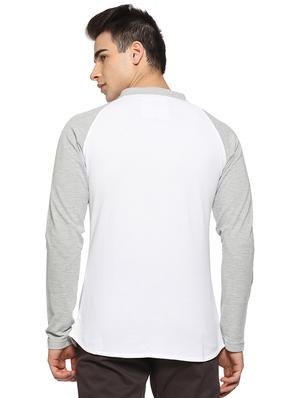 white cotton color block t-shirt - 15919681 - Standard Image - 3