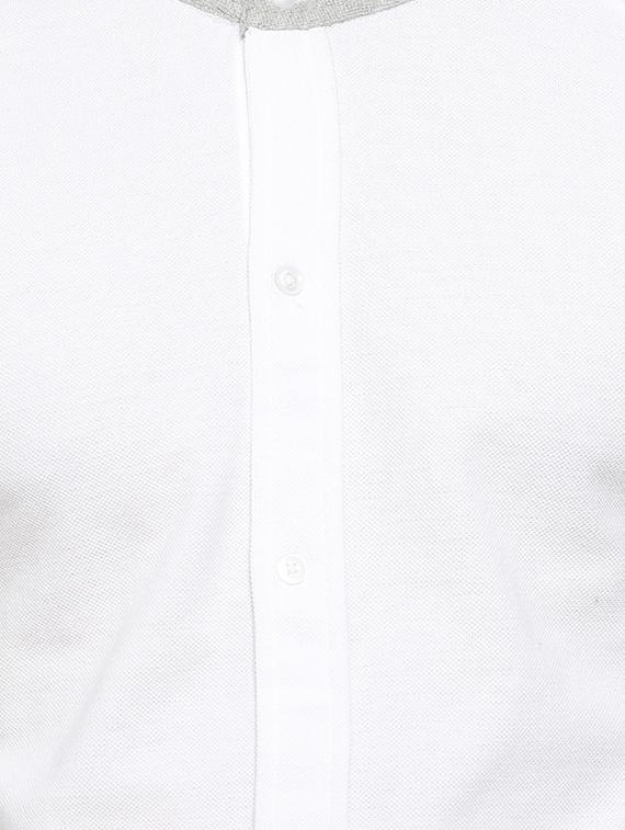 white cotton color block t-shirt - 15919681 - Zoom Image - 4