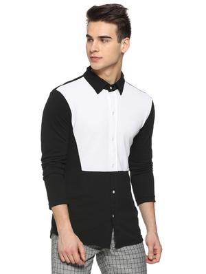 black cotton color block shirt - 15919682 - Standard Image - 2