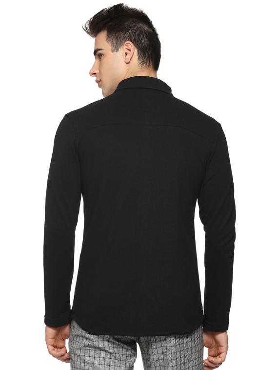 black cotton color block shirt - 15919682 - Zoom Image - 3