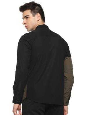 black color block casual shirt - 15919684 - Standard Image - 3