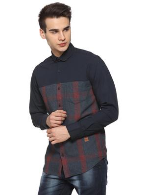 blue checkered casual shirt - 15919695 - Standard Image - 2