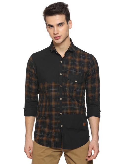 black checkered casual shirt - 15919699 - Standard Image - 1