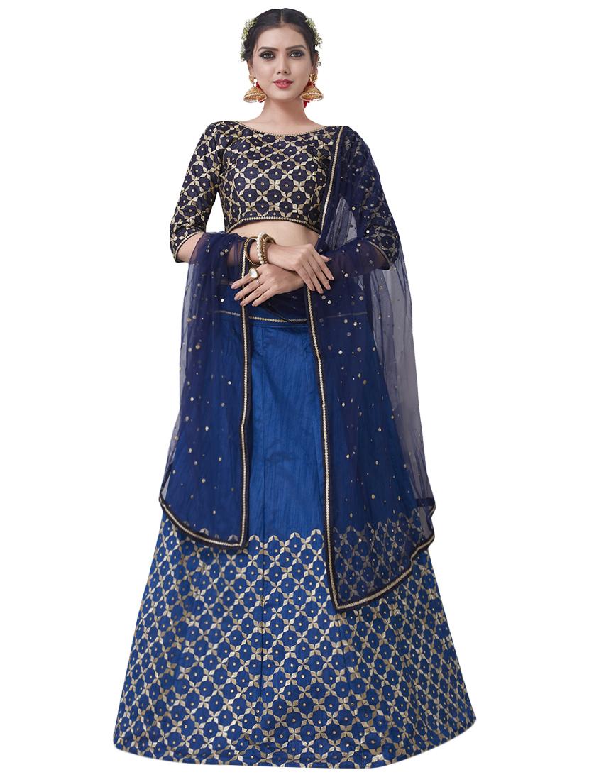 Embroidered a-line lehenga - 15919842 - Zoom Image - 1