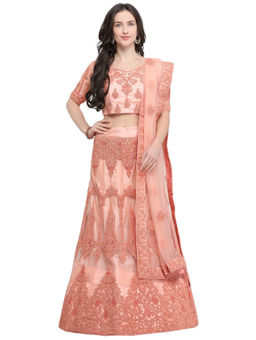 Tonal embroidered a-line lehenga - 15919852 - Zoom Image - 1