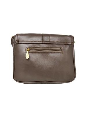 brown leatherette (pu) regular sling bag - 15920024 - Standard Image - 2