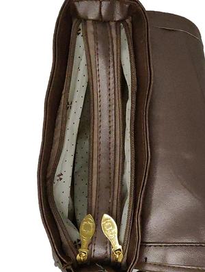 brown leatherette (pu) regular sling bag - 15920024 - Standard Image - 3