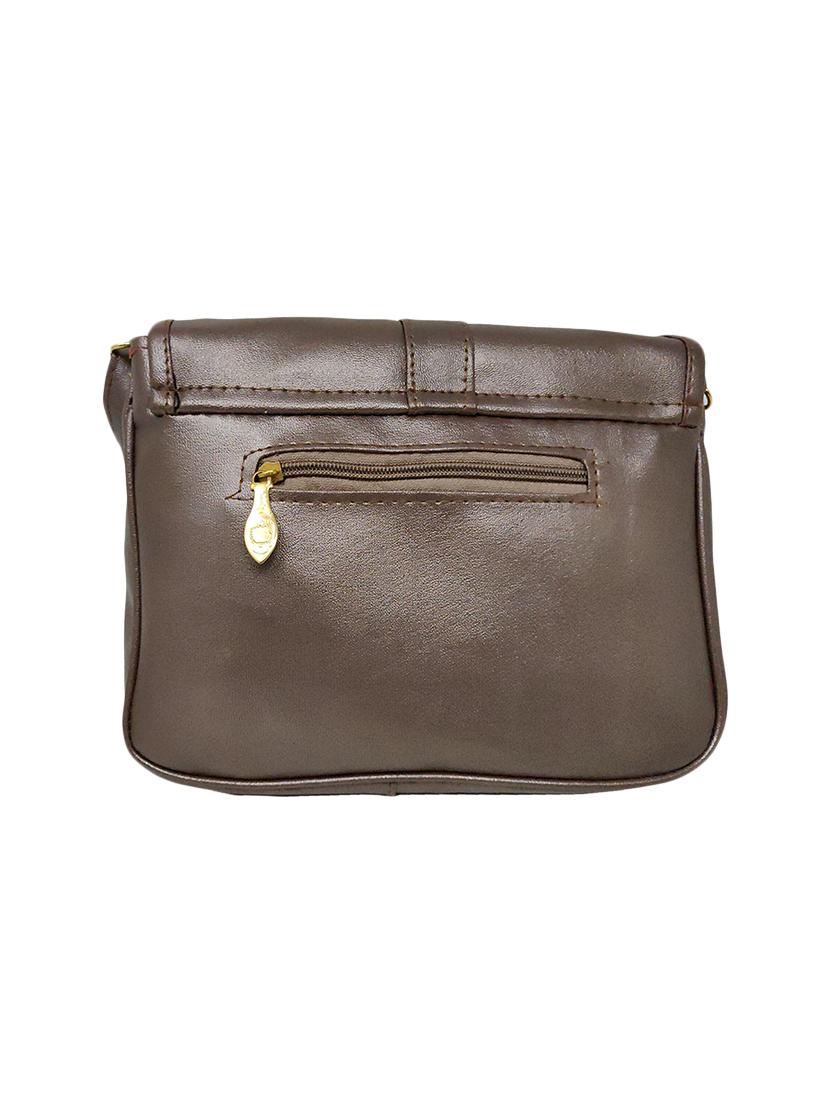 brown leatherette (pu) regular sling bag - 15920024 - Zoom Image - 2
