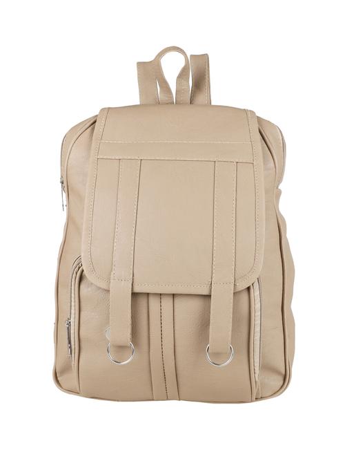 beige leatherette (pu) regular backpack - 15920411 - Standard Image - 1