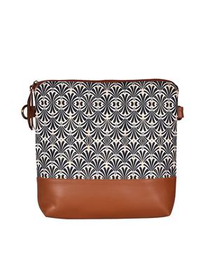 black canvas printed sling bag - 15920744 - Standard Image - 2
