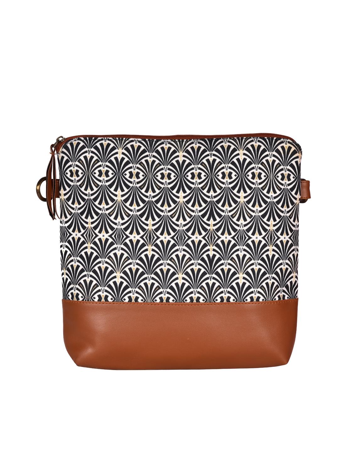 black canvas printed sling bag - 15920744 - Zoom Image - 2