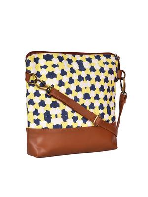 yellow canvas printed sling bag - 15920745 - Standard Image - 4