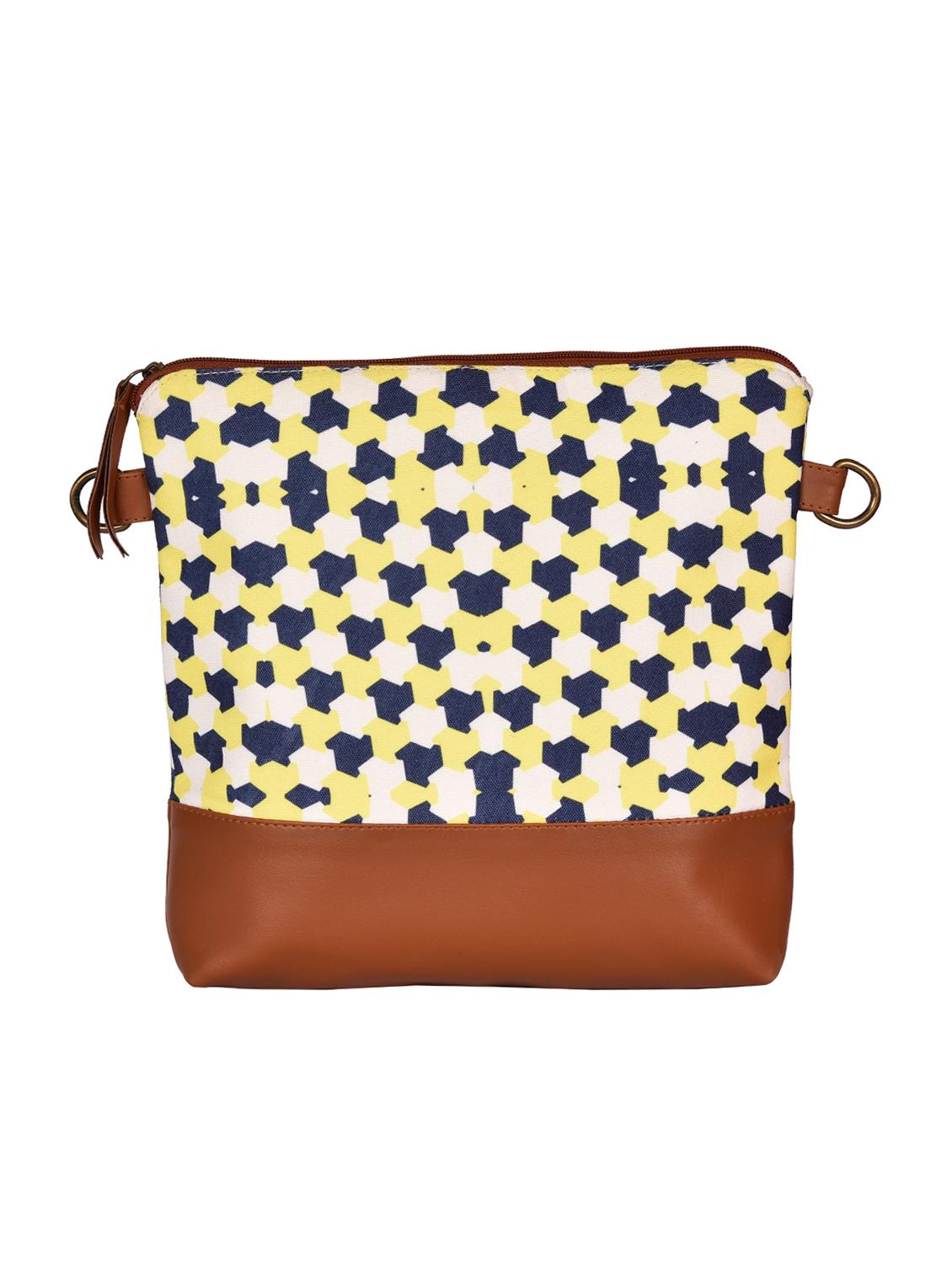 yellow canvas printed sling bag - 15920745 - Zoom Image - 2