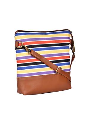multi colored canvas printed sling bag - 15920747 - Standard Image - 4