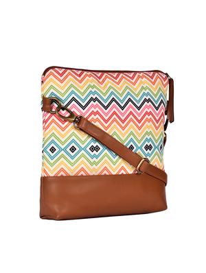 multi colored canvas printed sling bag - 15920748 - Standard Image - 4