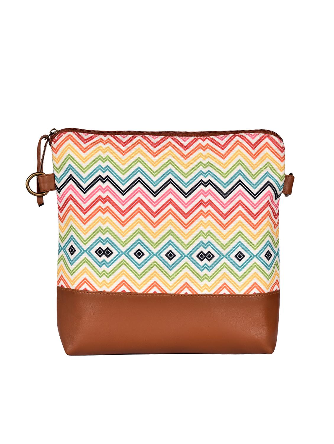 multi colored canvas printed sling bag - 15920748 - Zoom Image - 2