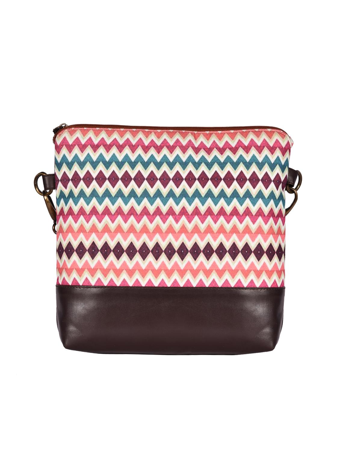multi colored canvas printed sling bag - 15920749 - Zoom Image - 2