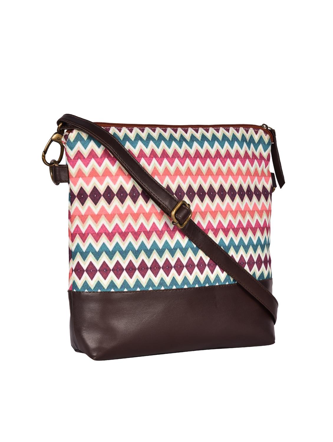 multi colored canvas printed sling bag - 15920749 - Zoom Image - 4