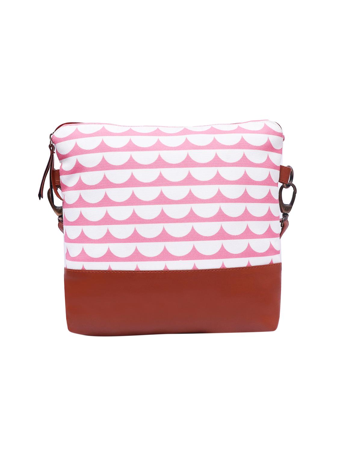 pink canvas printed sling bag - 15920751 - Zoom Image - 2