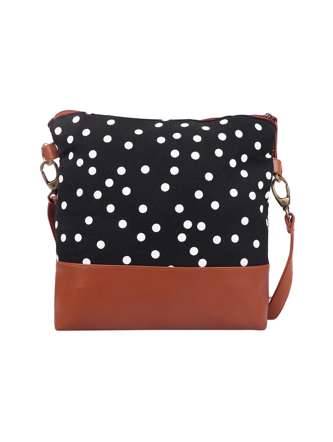 black canvas printed sling bag - 15920753 - Zoom Image - 2