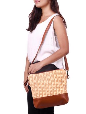 orange canvas printed sling bag - 15920754 - Standard Image - 5
