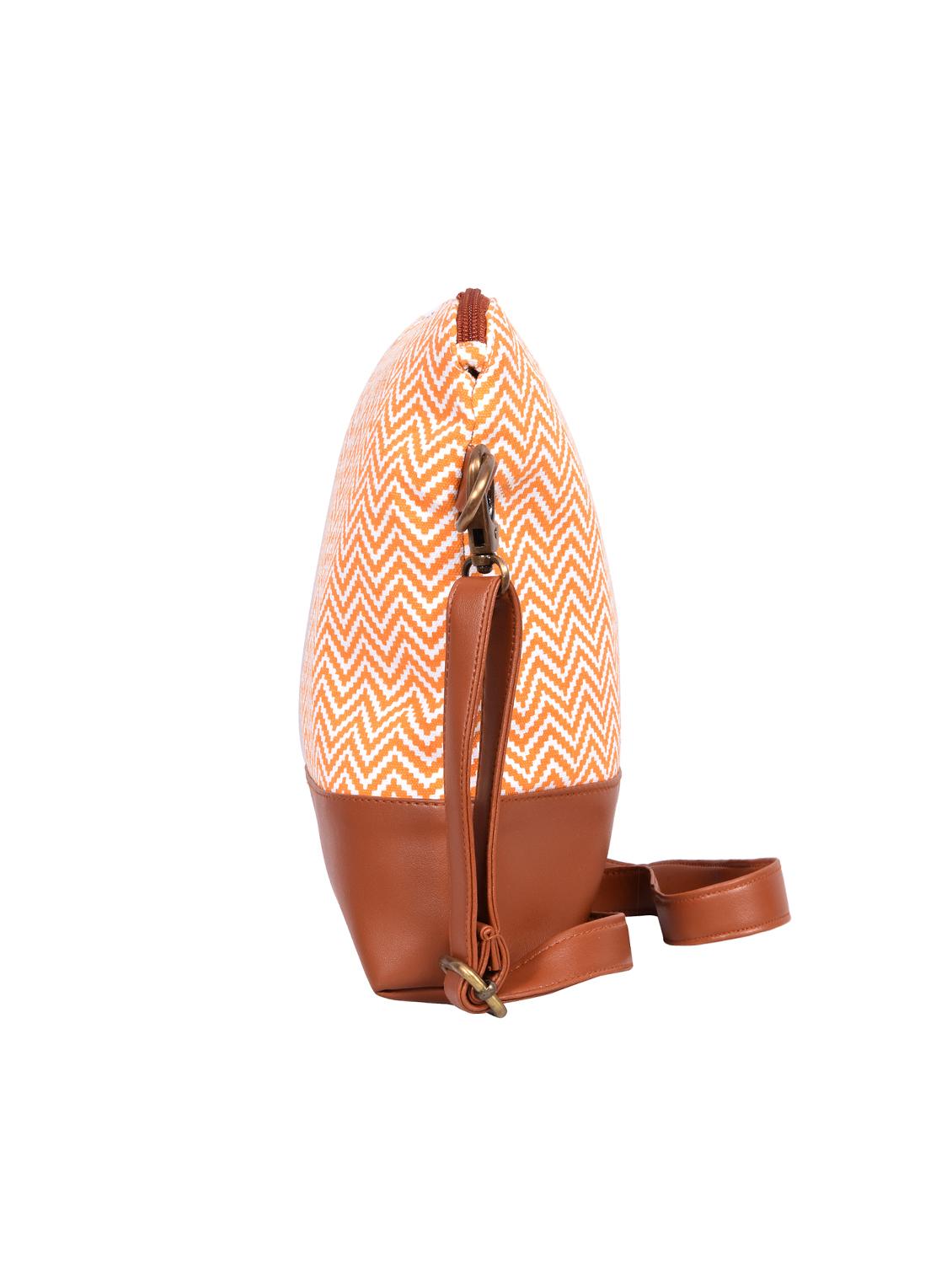 orange canvas printed sling bag - 15920754 - Zoom Image - 4