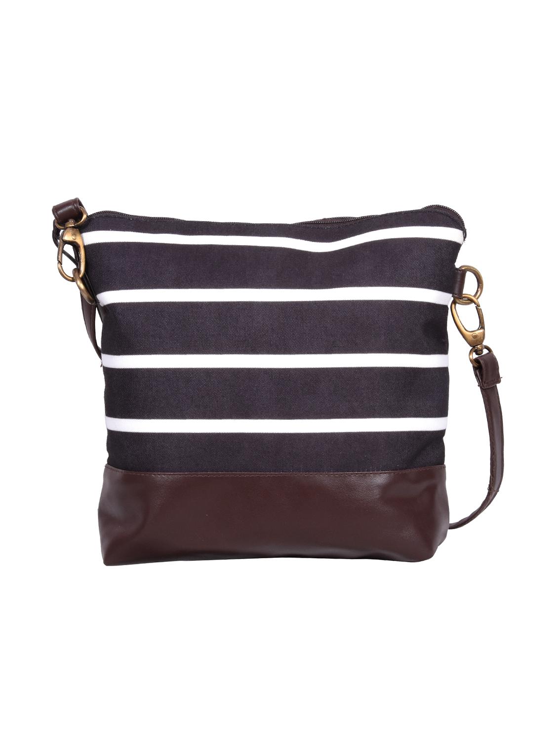 black canvas printed sling bag - 15920755 - Zoom Image - 2