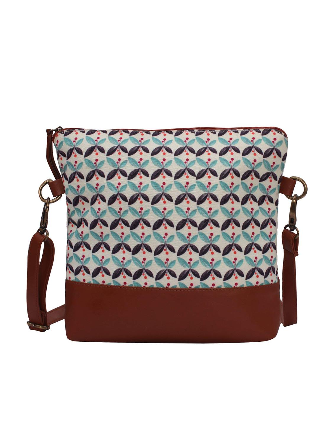 white canvas printed sling bag - 15920756 - Zoom Image - 2