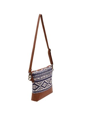 cream canvas printed sling bag - 15920758 - Standard Image - 4