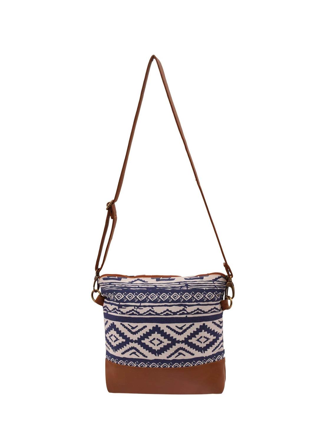 cream canvas printed sling bag - 15920758 - Zoom Image - 2