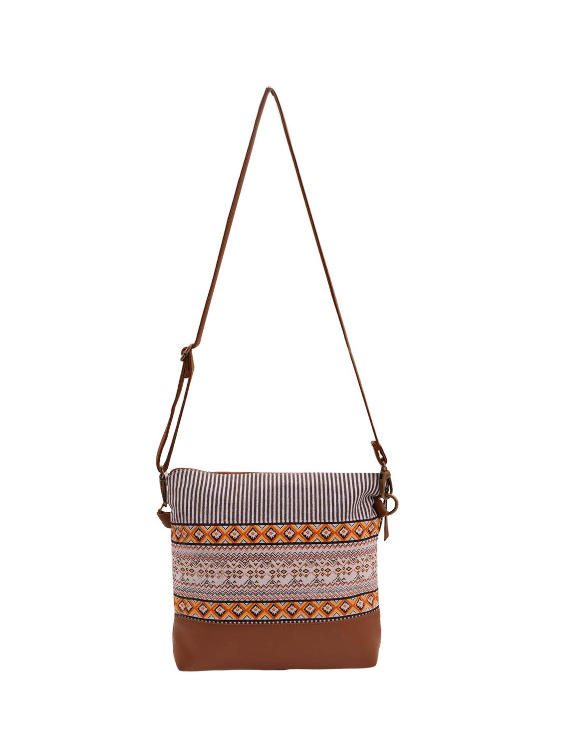 multi colored canvas printed sling bag - 15920761 - Zoom Image - 2