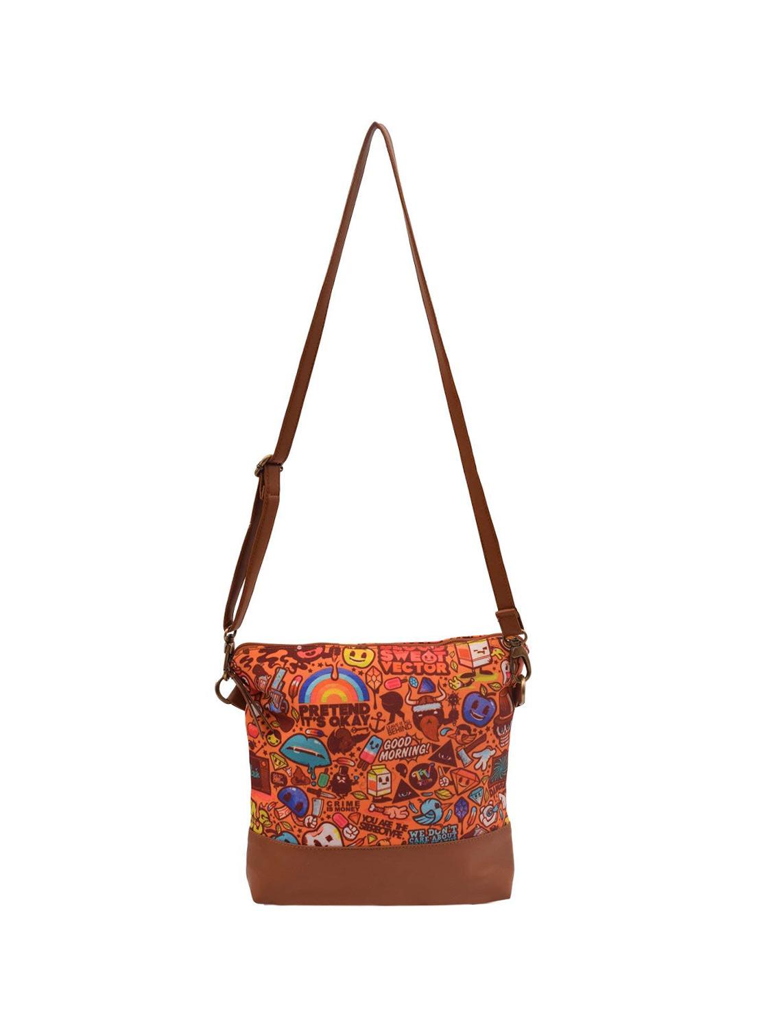 multi colored canvas printed sling bag - 15920762 - Zoom Image - 2