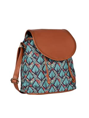 green canvas printed sling bag - 15920767 - Standard Image - 4