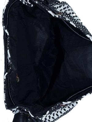 black canvas printed sling bag - 15920775 - Standard Image - 3