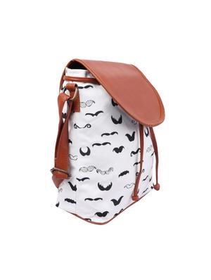 white canvas printed sling bag - 15920779 - Standard Image - 4