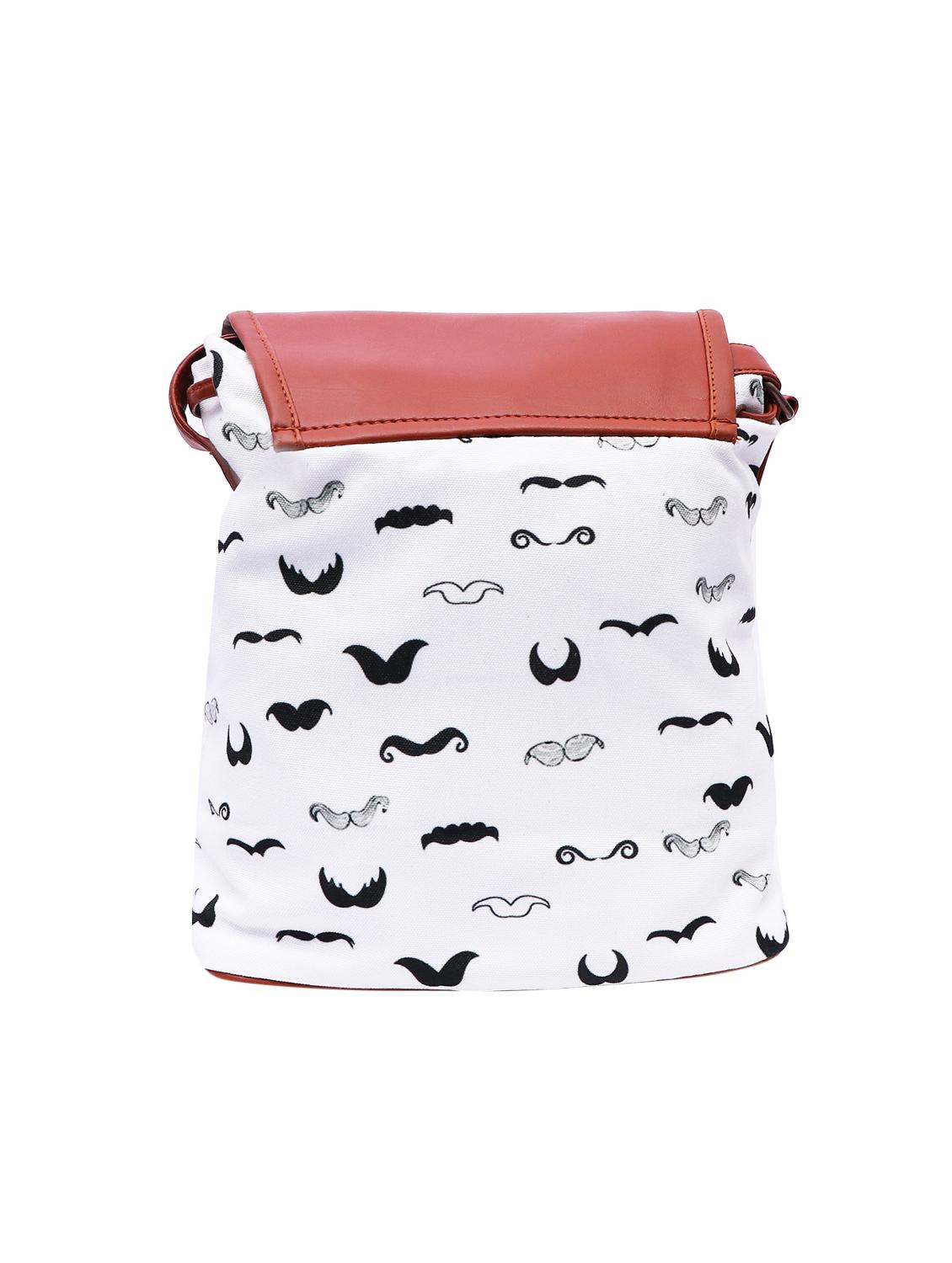 white canvas printed sling bag - 15920779 - Zoom Image - 2