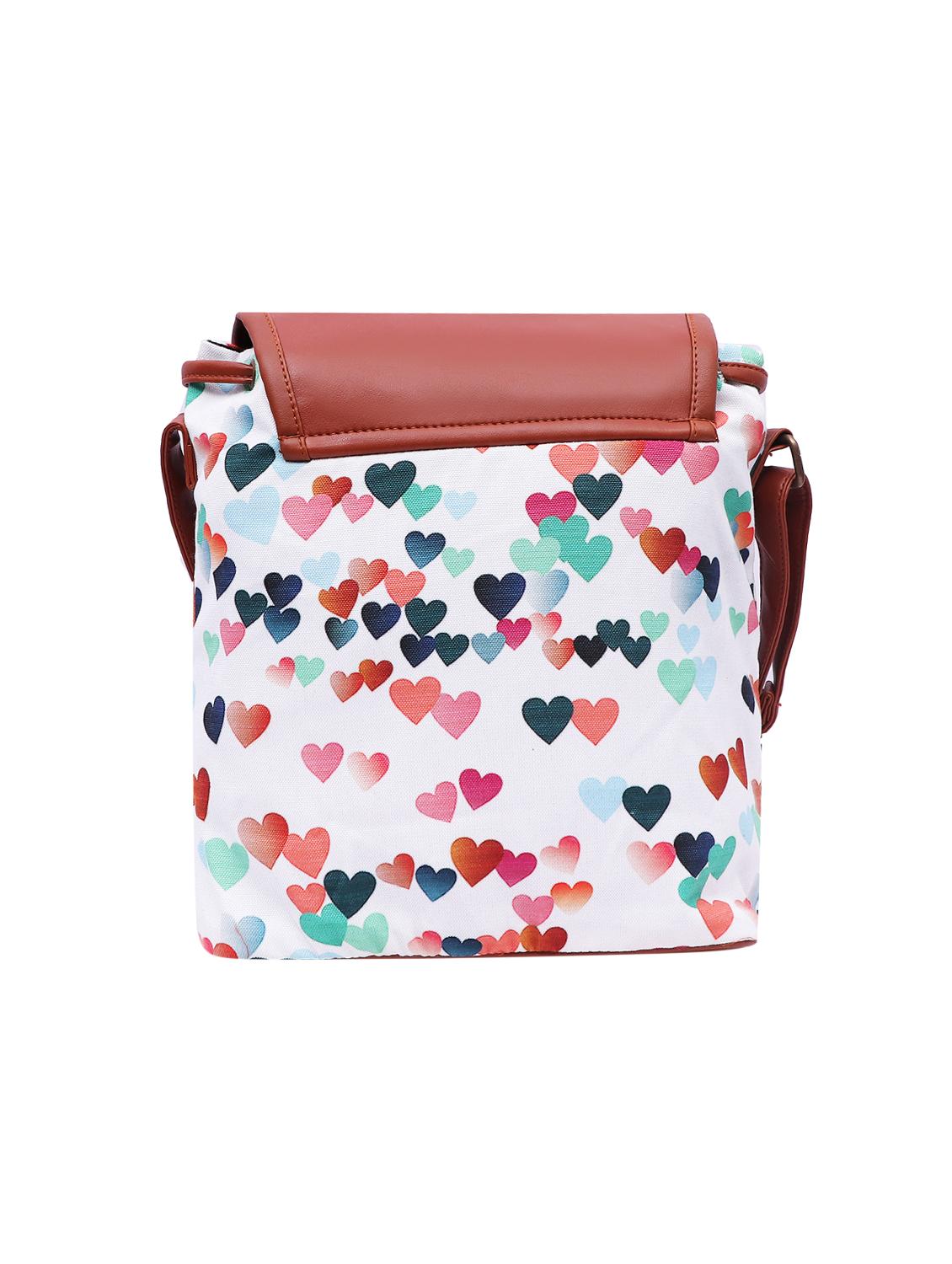 white canvas printed sling bag - 15920780 - Zoom Image - 2