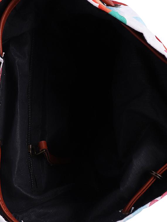 white canvas printed sling bag - 15920780 - Zoom Image - 3