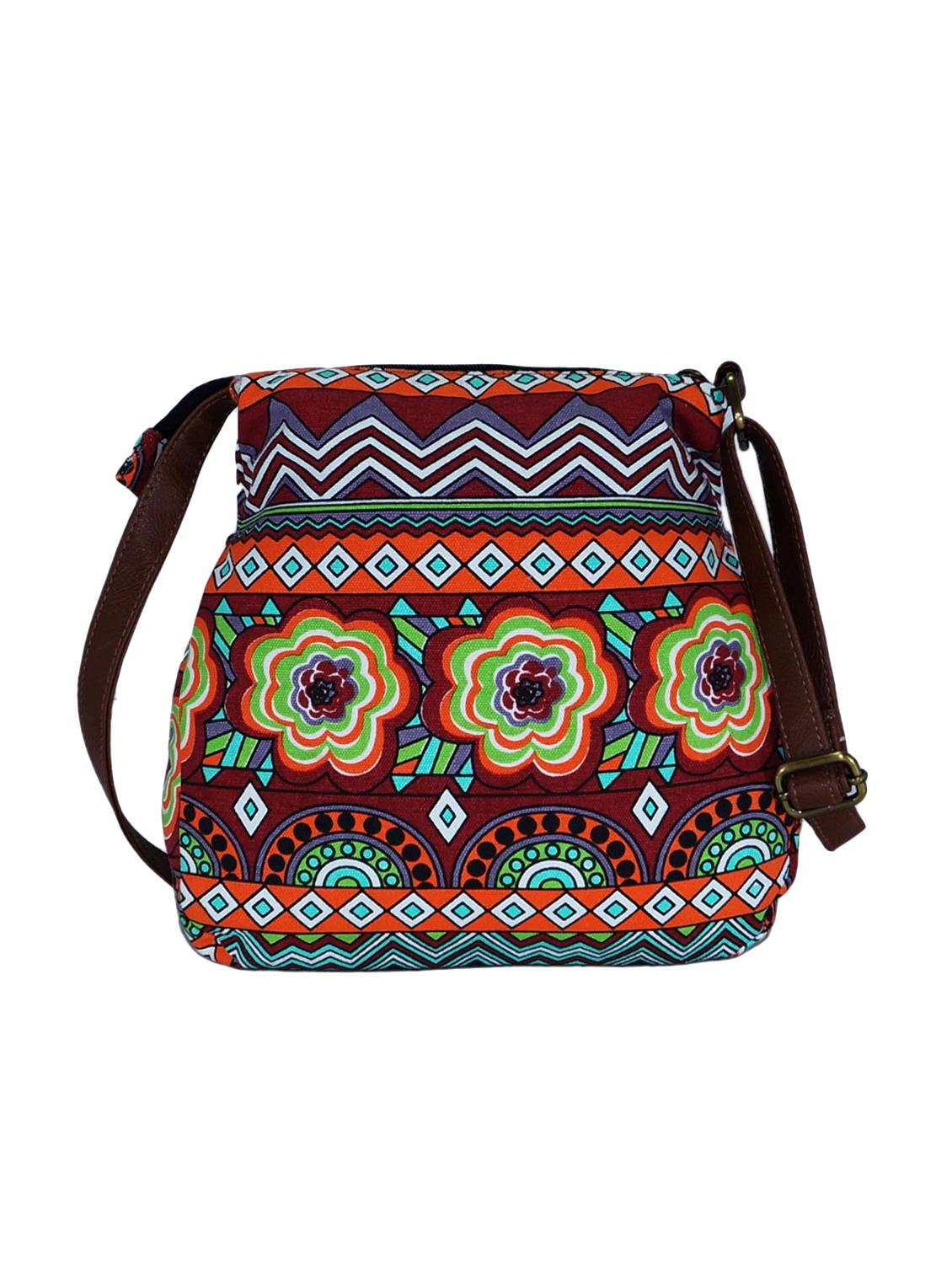 multi colored canvas printed sling bag - 15920783 - Zoom Image - 2