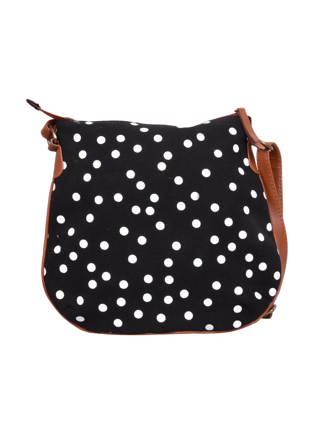 black canvas printed sling bag - 15920787 - Zoom Image - 2