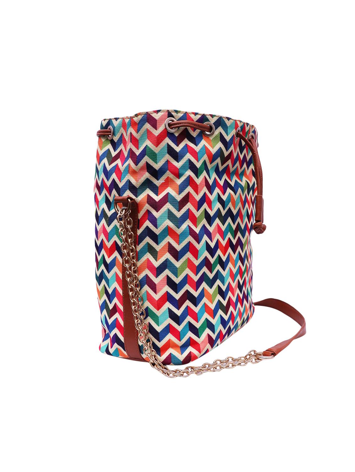 multi colored canvas regular sling bag - 15920791 - Zoom Image - 4