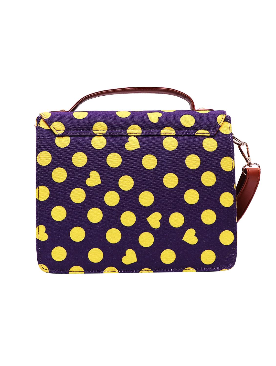 purple canvas printed sling bag - 15920796 - Zoom Image - 2