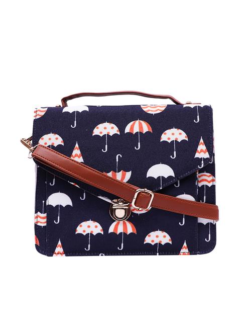 blue canvas printed sling bag - 15920798 - Standard Image - 1