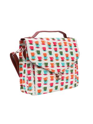 white canvas printed sling bag - 15920799 - Standard Image - 4