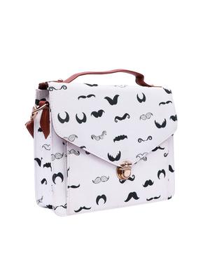 white canvas printed sling bag - 15920800 - Standard Image - 4