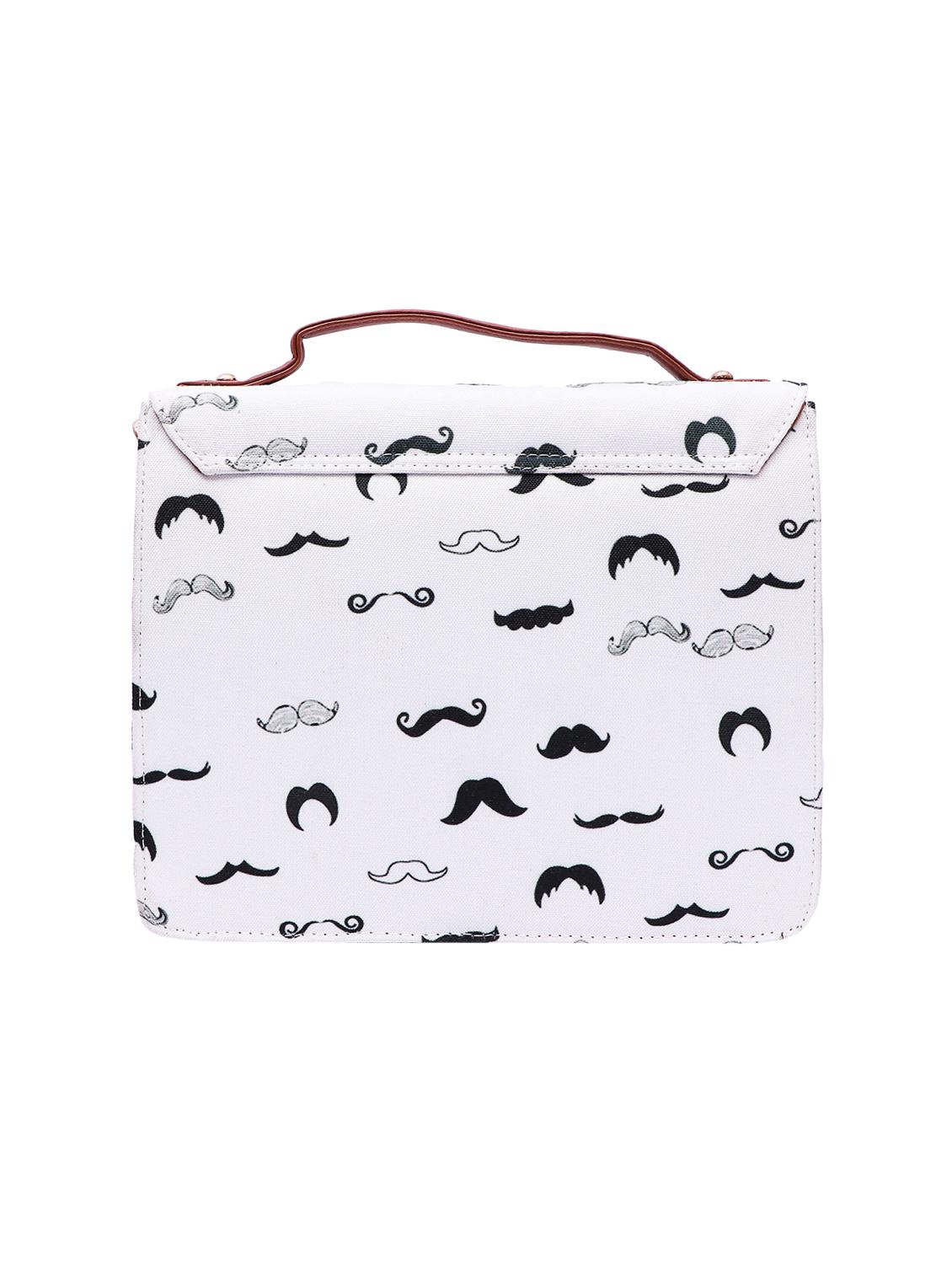 white canvas printed sling bag - 15920800 - Zoom Image - 2