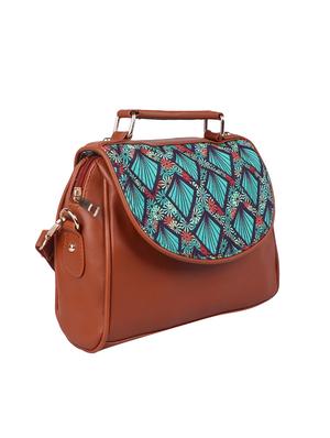 brown canvas printed sling bag - 15920808 - Standard Image - 4